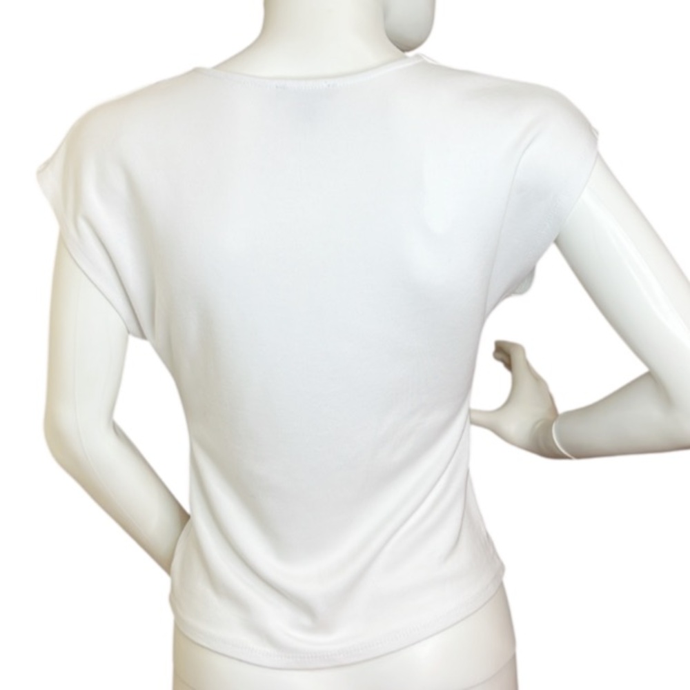 Halogen Stretch Dressy Knit Twist-knot Front Sleeveless slight crop Size XS - Picture 5 of 12